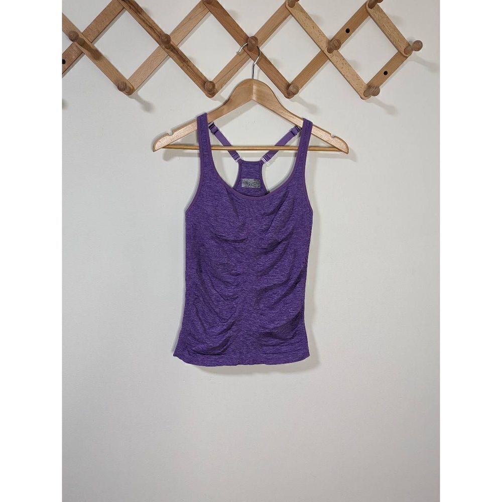 Athleta Tempo Seamless Purple Heathered Sleeveless Athletic Tank Top - Size M